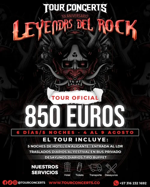 Tour Oficial a Leyendas del Rock 2026